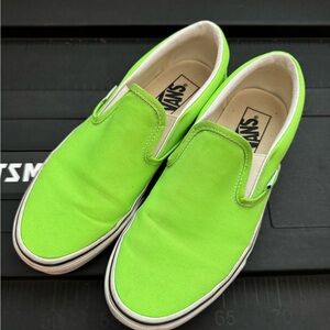 Woman’s Vans Classic Slip On (Neon Green) size 8
